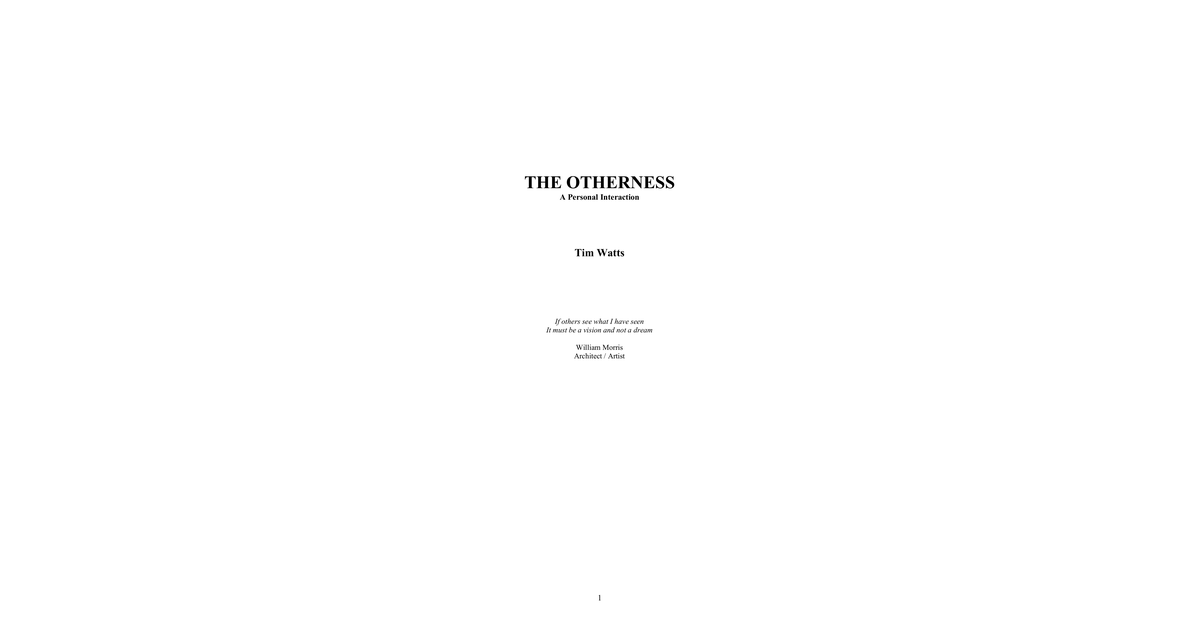 Otherness Tim Watts