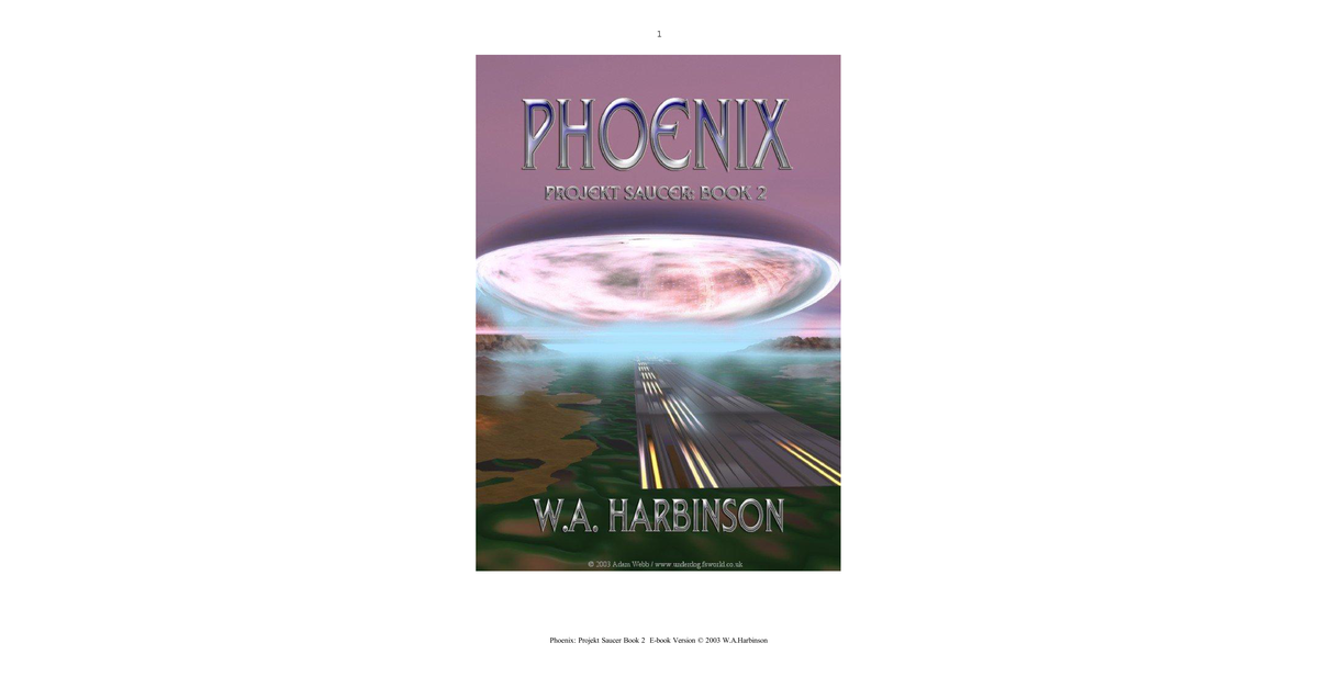 Project Saucer Book 2 Phoenix W A Harbinson
