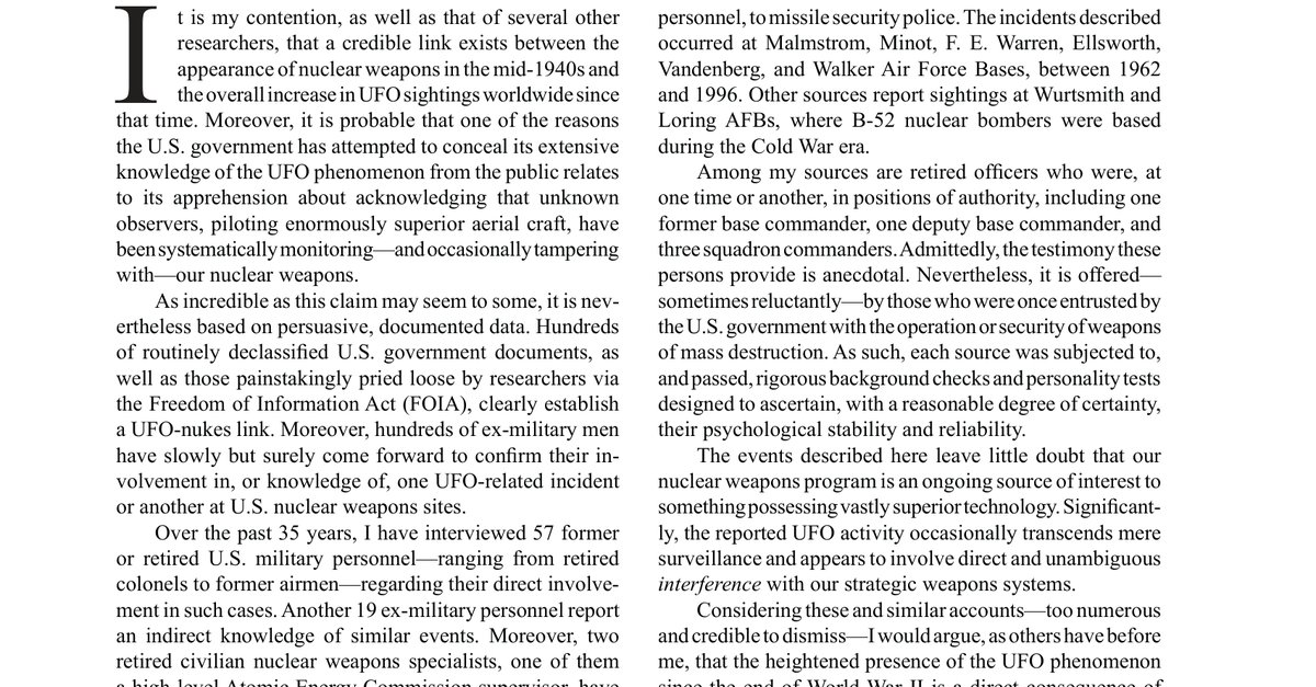 Remarkable Reports from the Missile Field Robert Hastings