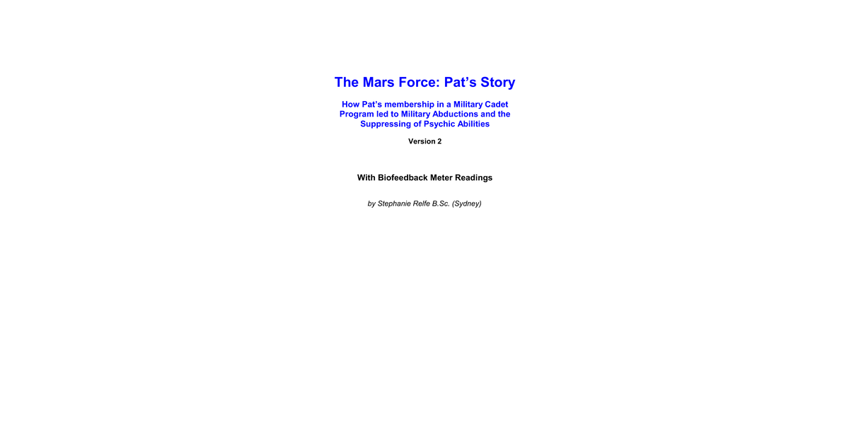 The Mars Force Stephanie Relfe