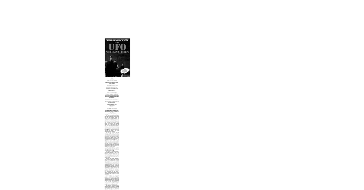 The UFO Silencers Mystery Of The Men In Black Timothy Green Beckley
