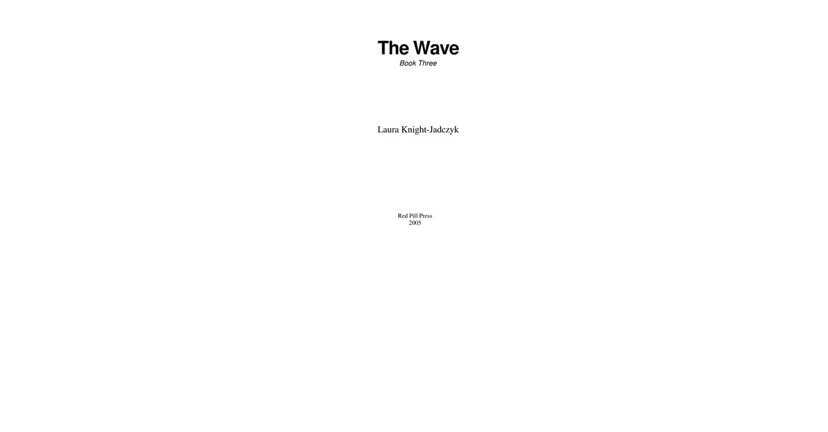 The Wave Book 3 Laura Knight Jadczyk