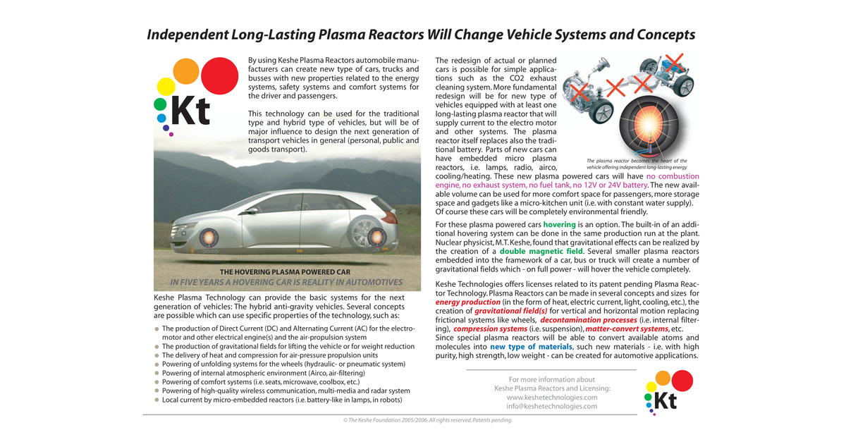 Keshe Plasma Cars