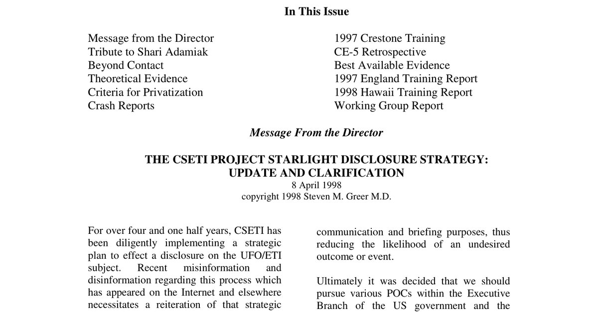 CSETI 20 CSETI June 1998 Newsletter, 24P