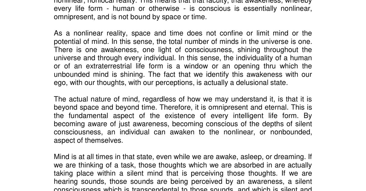 Coherent Thought Sequencing Transcript