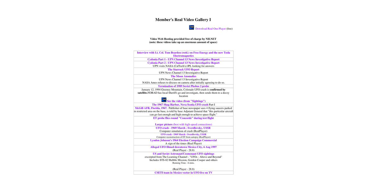 CSETI Member'S Real Video Gallery 1 