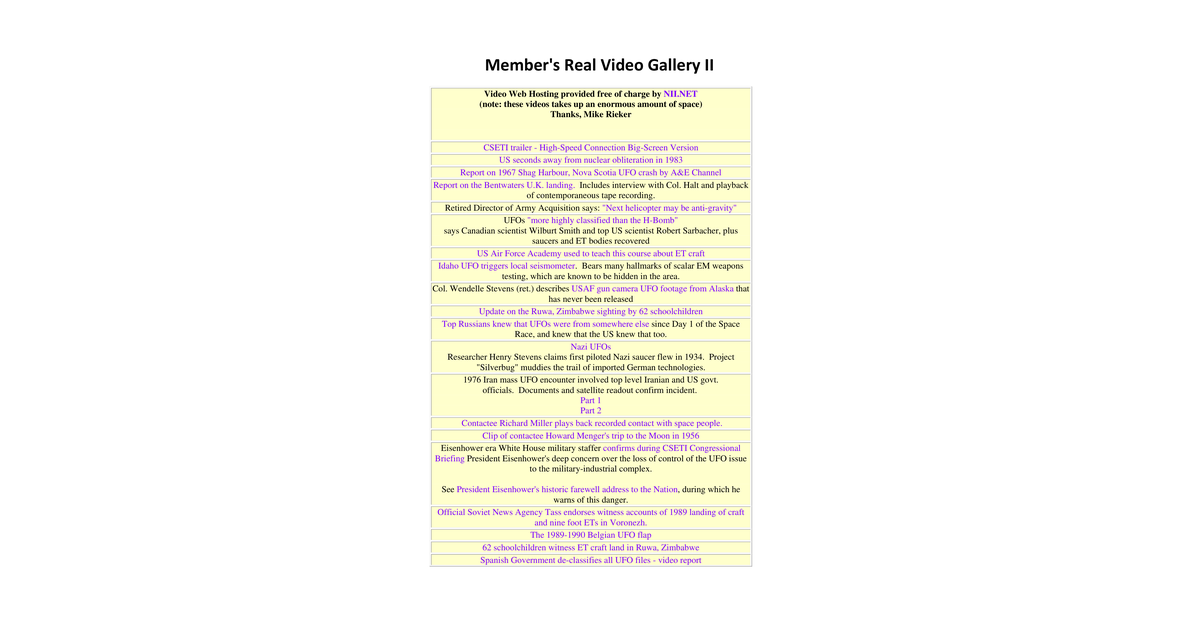 CSETI Member'S Real Video Gallery 2 