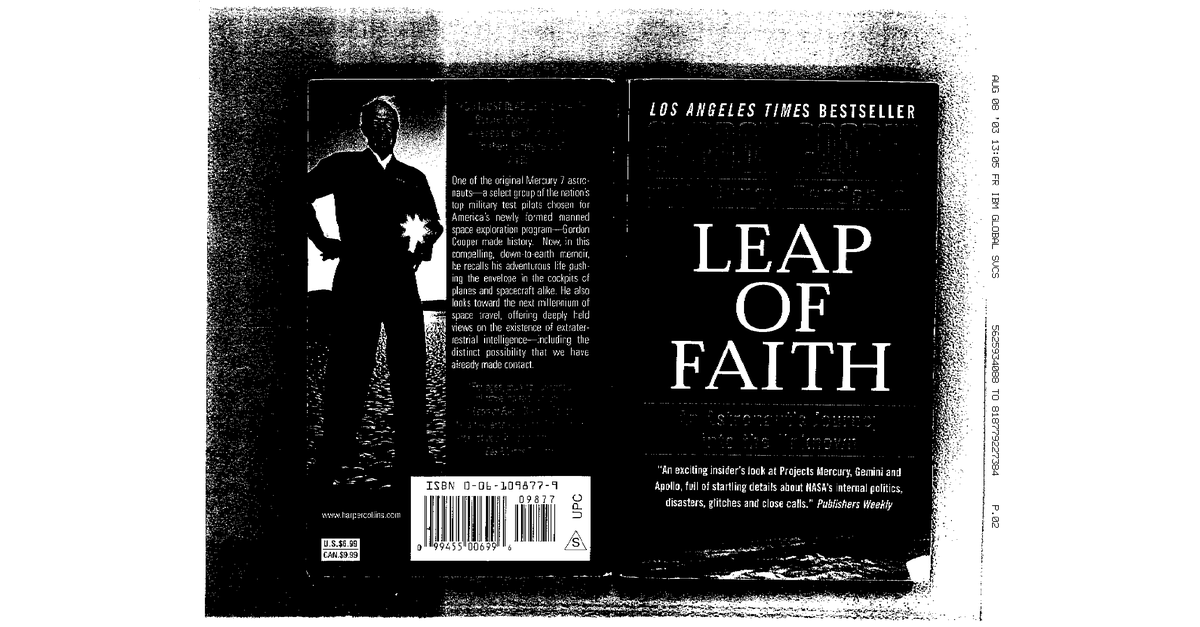 Gordon Cooper, Astronaut Leap Of Faith Chapters 14 And 16