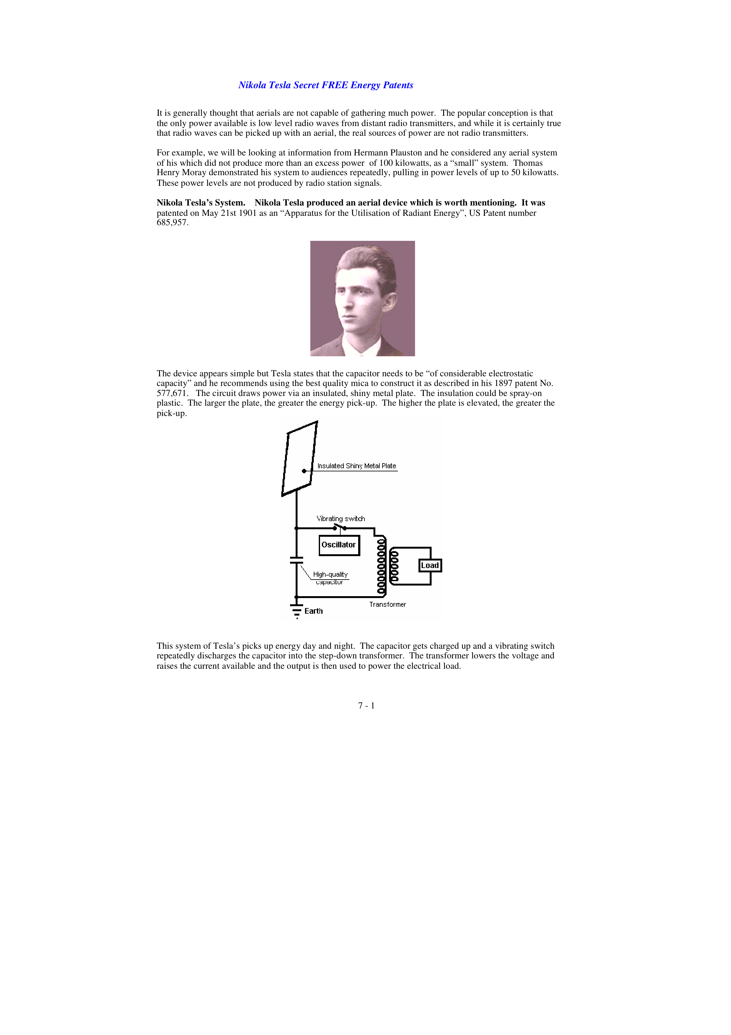 Nikola Tesla Patents (compiled)