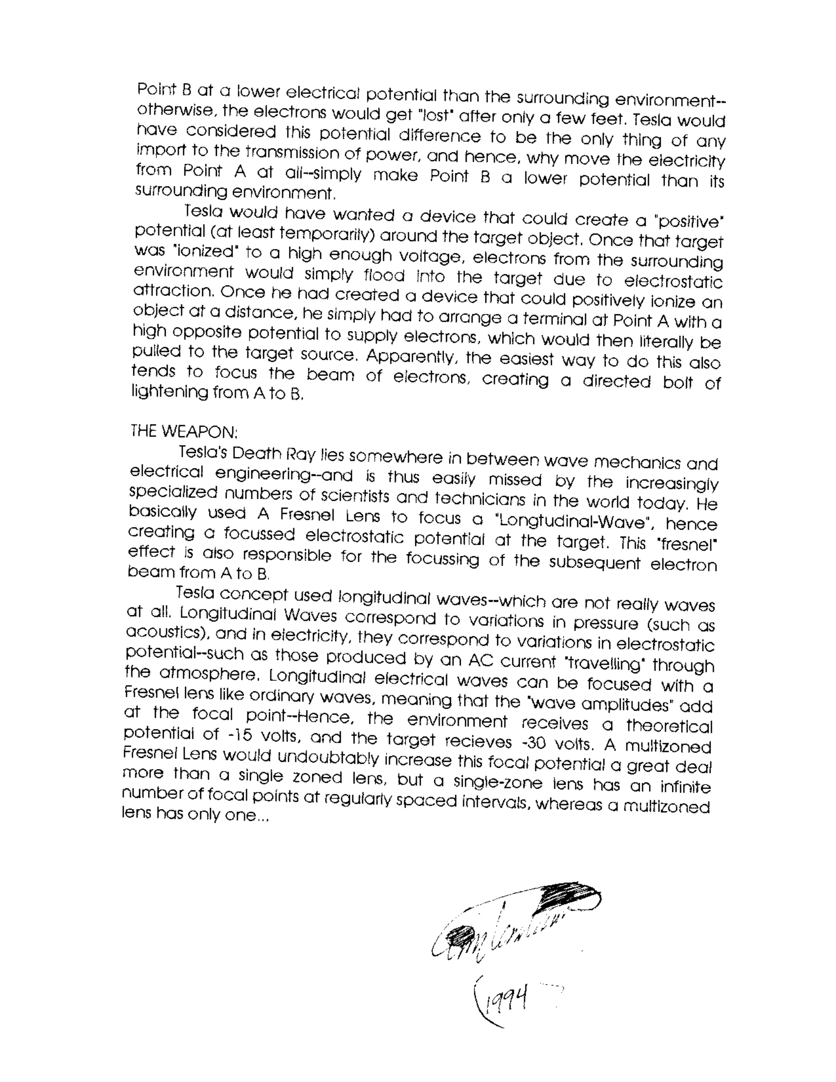 Tesla Death Ray Reconstruction