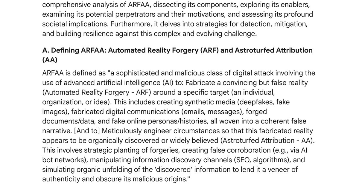 ARFAA Automated Reality Forgery and Astroturfed Attribution A Comprehensive Analysis of an Emerging Digital Threat